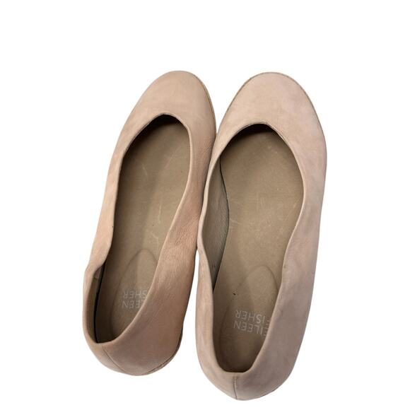 Eileen Fisher Tour Nubuck Espadrille Ballet Flat Pink Leather Womens 8 - Picture 5 of 7
